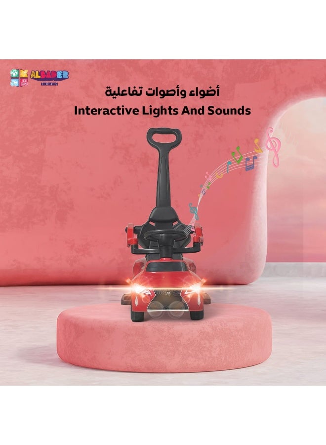 AL BADER 3-In-1 Ride On Car For Kids With Safety Bar & Push Handle - Image 2